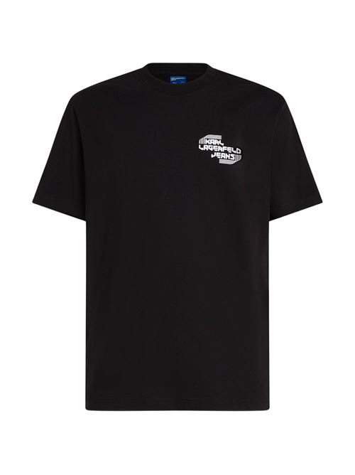 T-shirt uomo nera in cotone Karl Lagerfeld jeans | A2M17040999